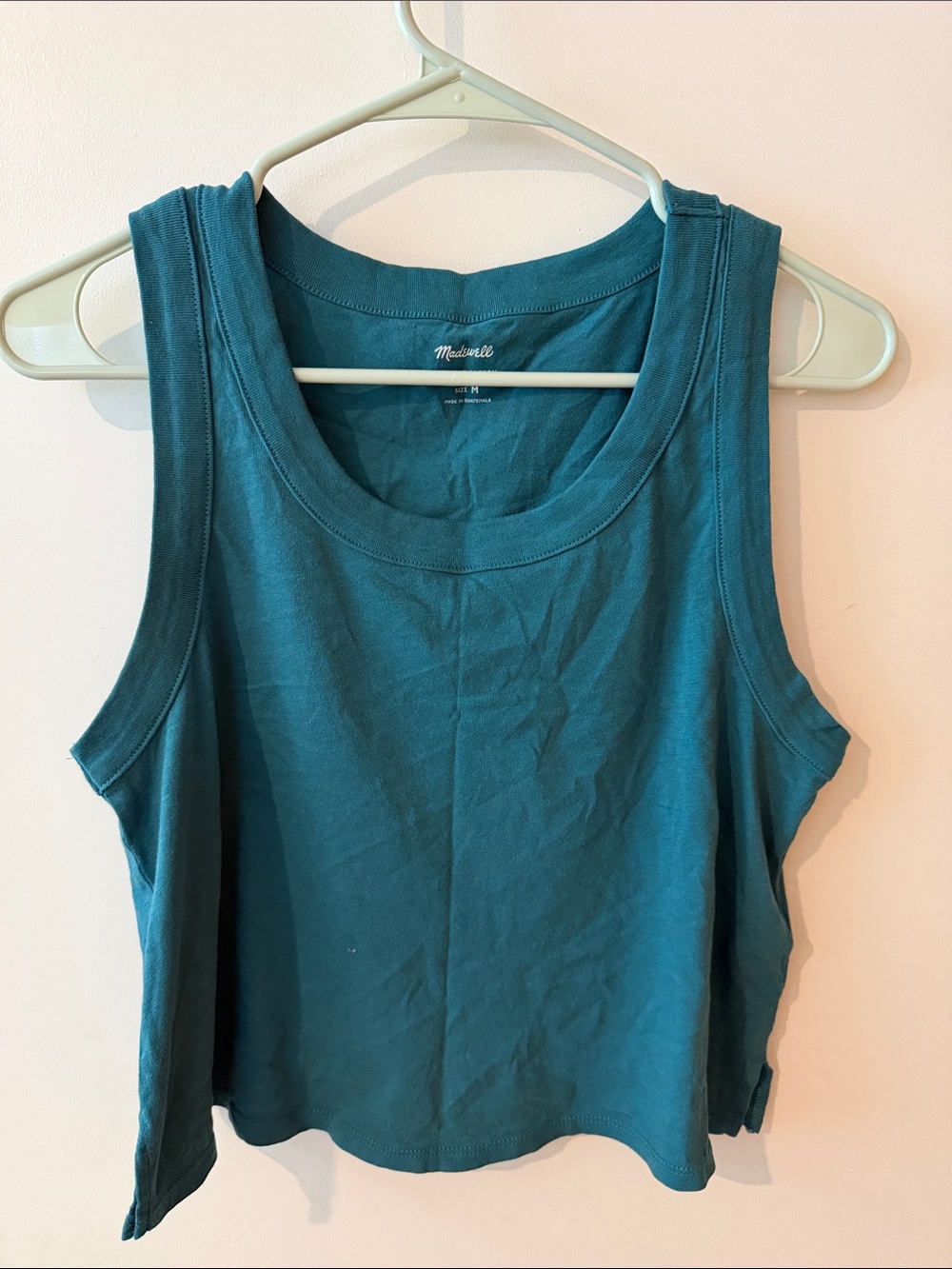 Madewell Teal Scoop Neck Cotton Tank